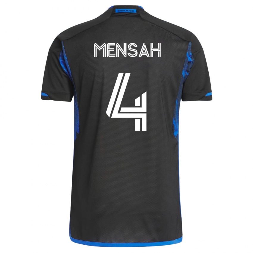 Herren Jonathan Mensah #4 Blau Schwarz Heimtrikot Trikot 2023/24 T-Shirt Österreich