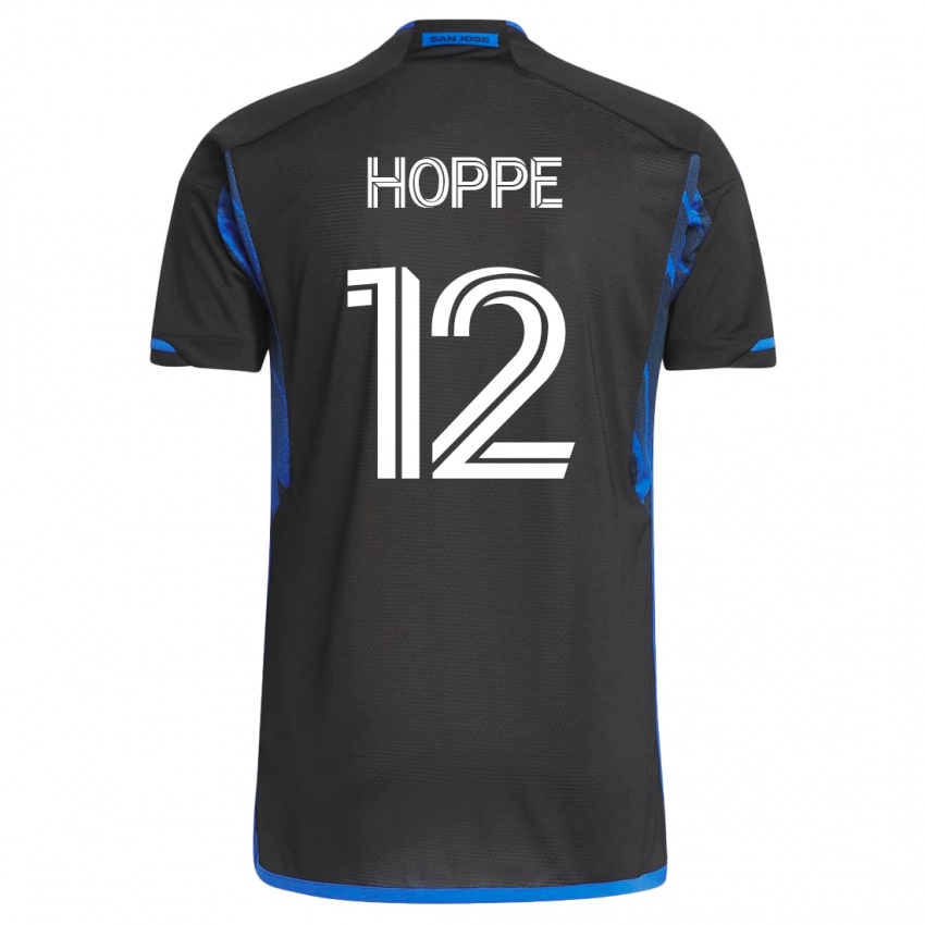 Herren Matthew Hoppe #12 Blau Schwarz Heimtrikot Trikot 2023/24 T-Shirt Österreich