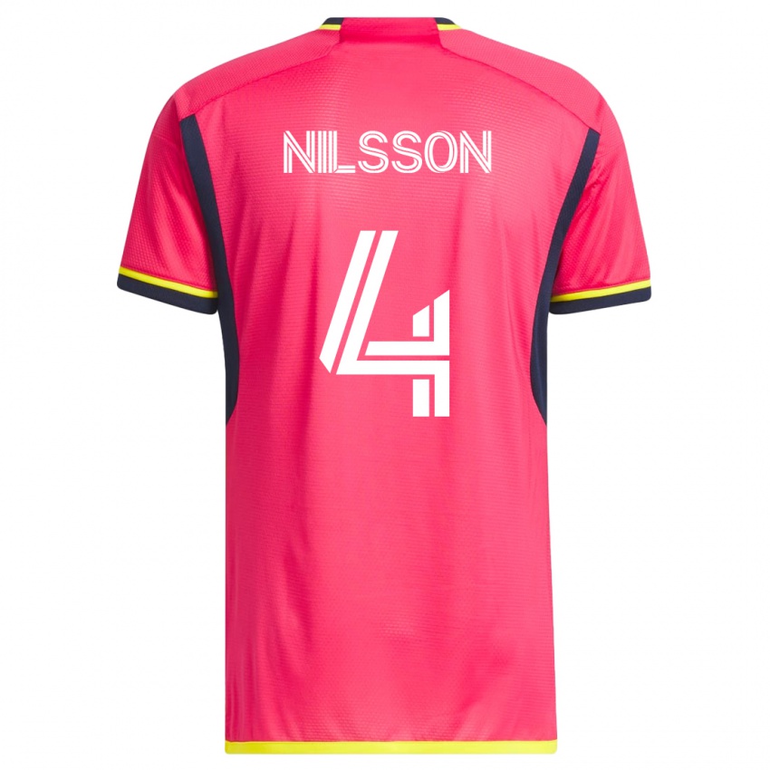 Herren Joakim Nilsson #4 Rosa Heimtrikot Trikot 2023/24 T-Shirt Österreich