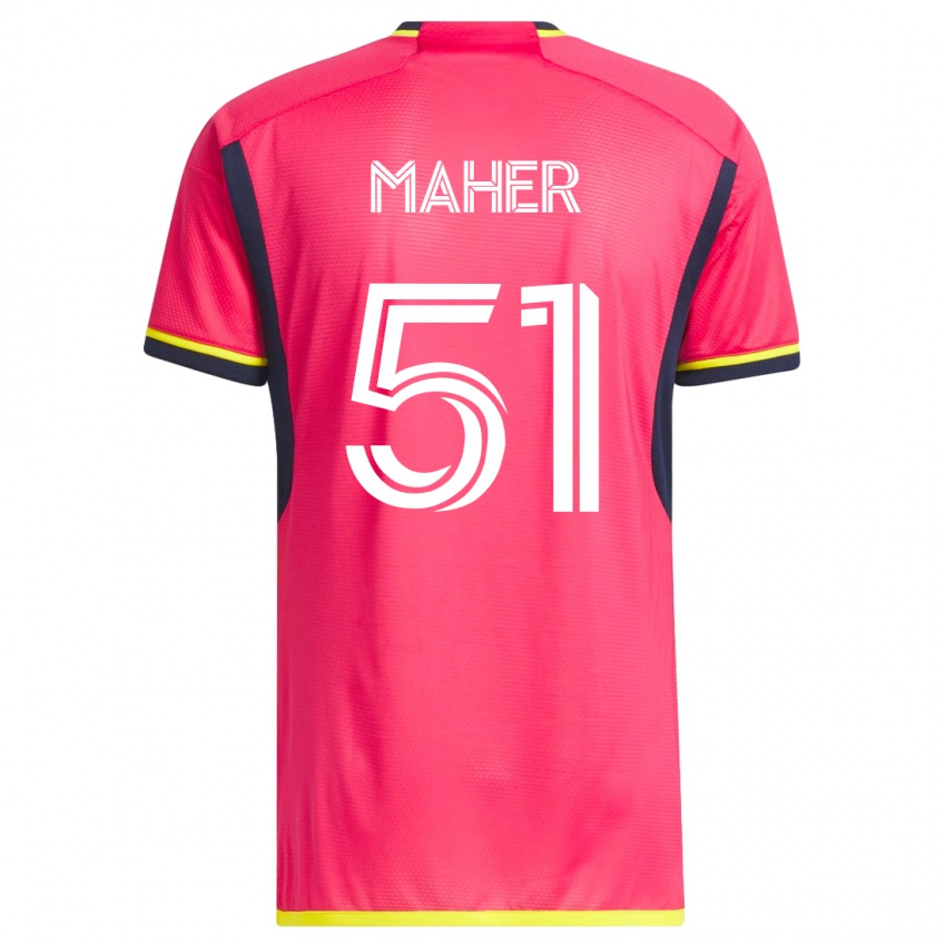 Herren Josh Maher #51 Rosa Heimtrikot Trikot 2023/24 T-Shirt Österreich