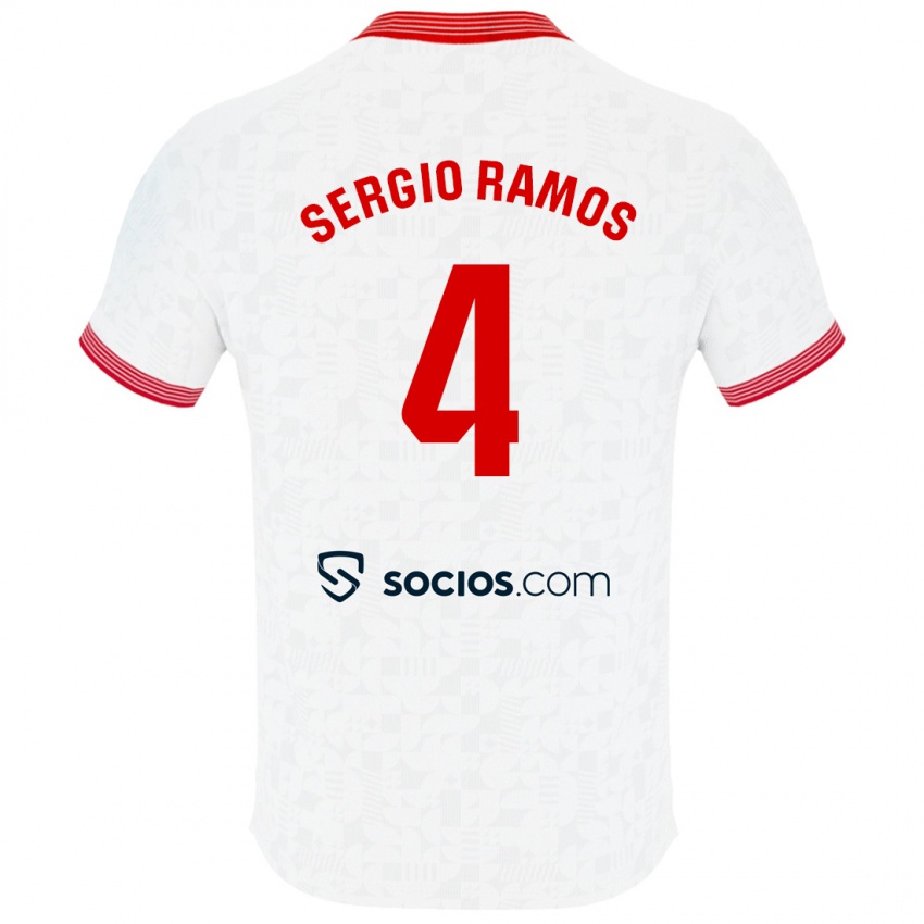 Herren Sergio Ramos #4 Weiß Heimtrikot Trikot 2023/24 T-Shirt Österreich