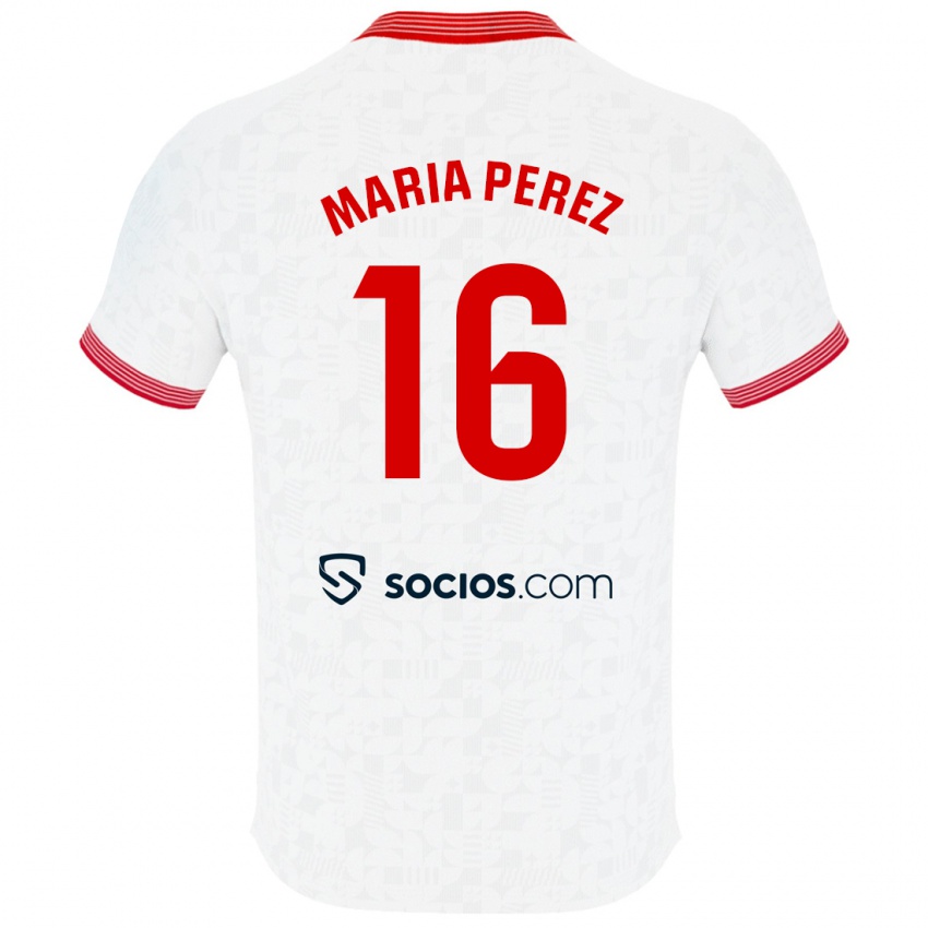 Herren María Pérez Rabaza #16 Weiß Heimtrikot Trikot 2023/24 T-Shirt Österreich