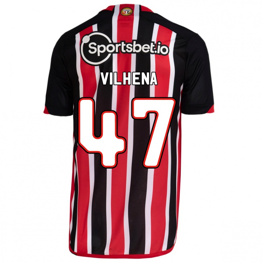 Herren Pedro Vilhena #47 Blau Rot Auswärtstrikot Trikot 2023/24 T-Shirt Österreich