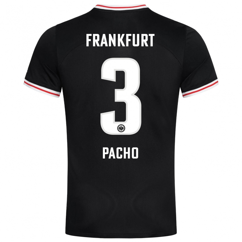 Herren Willian Pacho #3 Schwarz Auswärtstrikot Trikot 2023/24 T-Shirt Österreich