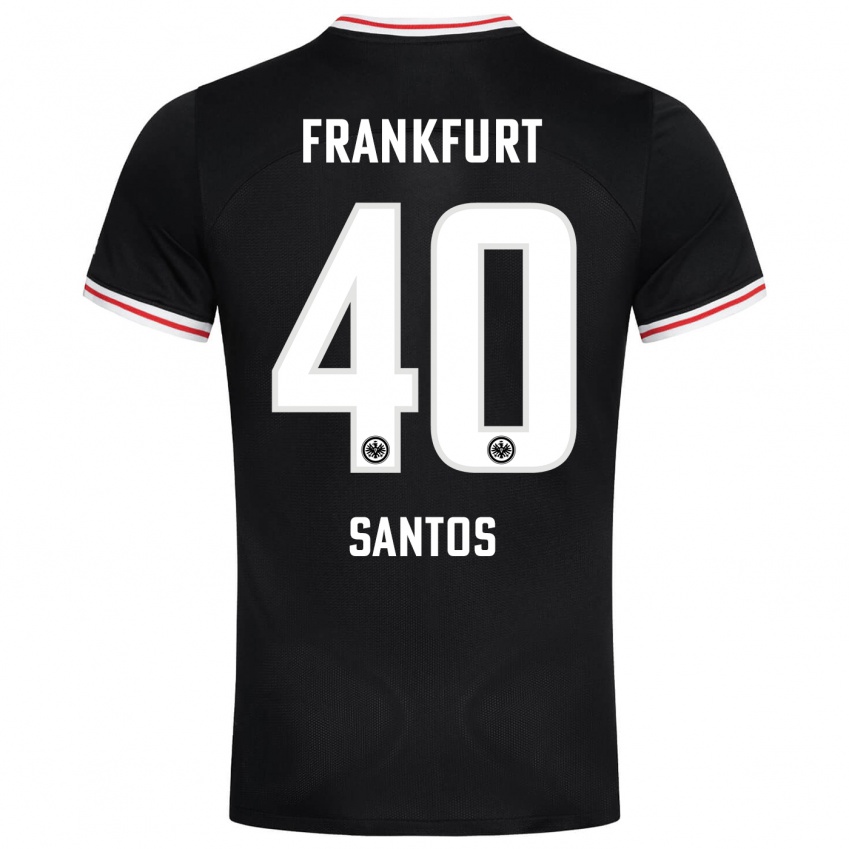 Herren Kauã Santos #40 Schwarz Auswärtstrikot Trikot 2023/24 T-Shirt Österreich