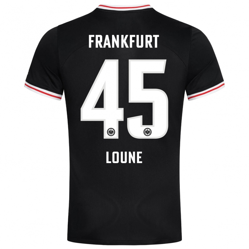 Herren Mehdi Loune #45 Schwarz Auswärtstrikot Trikot 2023/24 T-Shirt Österreich