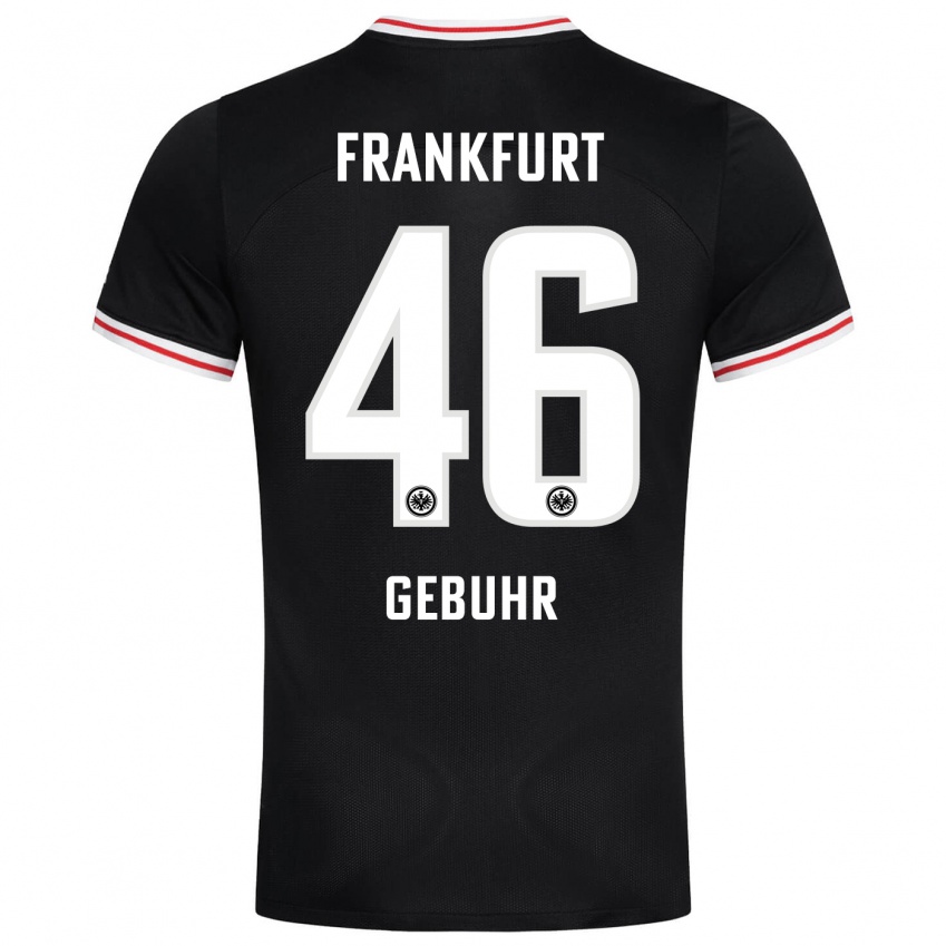 Herren Dario Gebuhr #46 Schwarz Auswärtstrikot Trikot 2023/24 T-Shirt Österreich