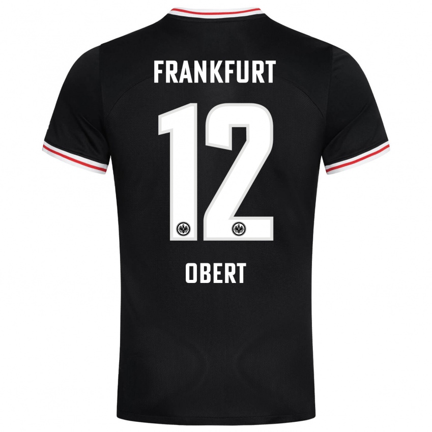 Herren Yuriy Obert #12 Schwarz Auswärtstrikot Trikot 2023/24 T-Shirt Österreich