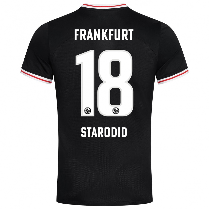 Herren Daniel Starodid #18 Schwarz Auswärtstrikot Trikot 2023/24 T-Shirt Österreich