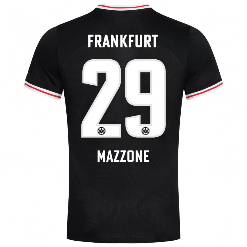 Herren Matteo Mazzone #29 Schwarz Auswärtstrikot Trikot 2023/24 T-Shirt Österreich