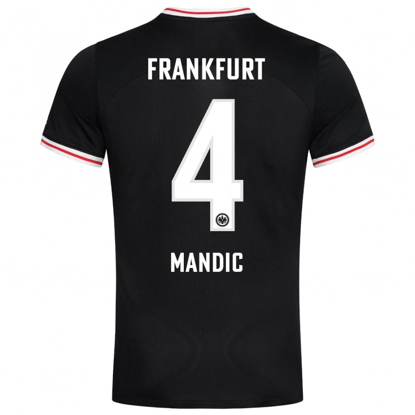 Herren Kristian Mandic #4 Schwarz Auswärtstrikot Trikot 2023/24 T-Shirt Österreich