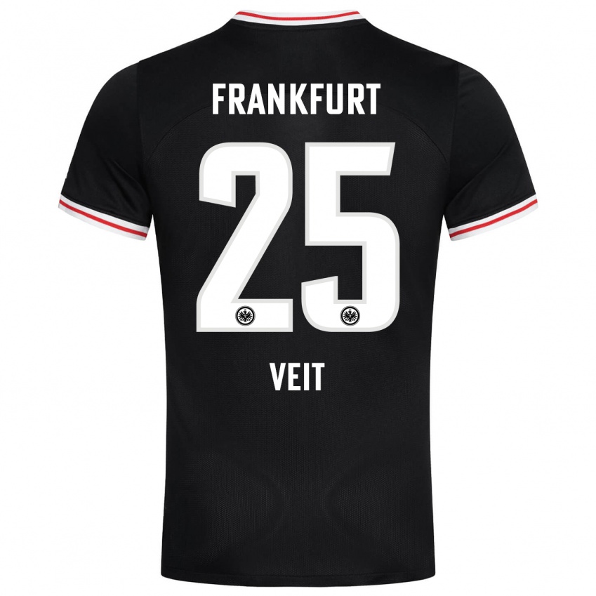 Herren Jella Veit #25 Schwarz Auswärtstrikot Trikot 2023/24 T-Shirt Österreich