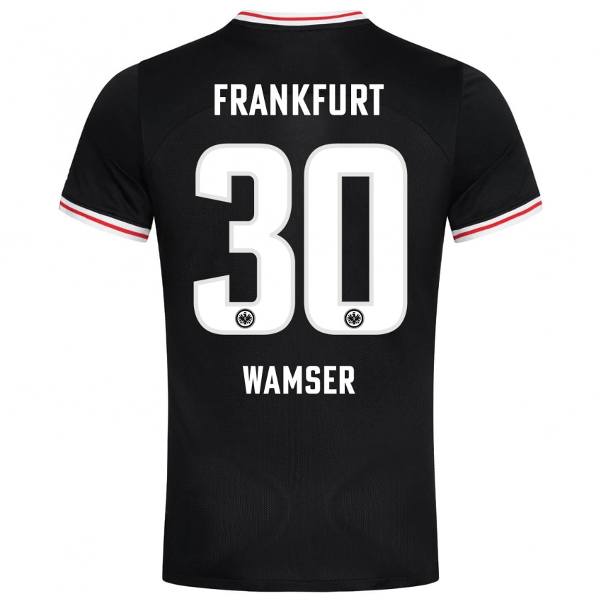 Herren Carlotta Wamser #30 Schwarz Auswärtstrikot Trikot 2023/24 T-Shirt Österreich