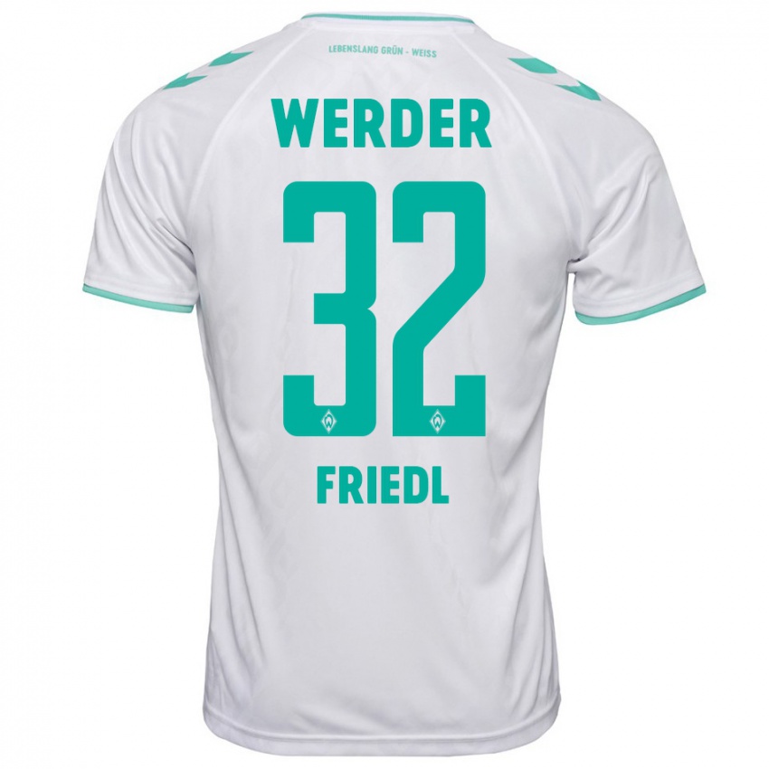 Herren Marco Friedl #32 Weiß Auswärtstrikot Trikot 2023/24 T-Shirt Österreich