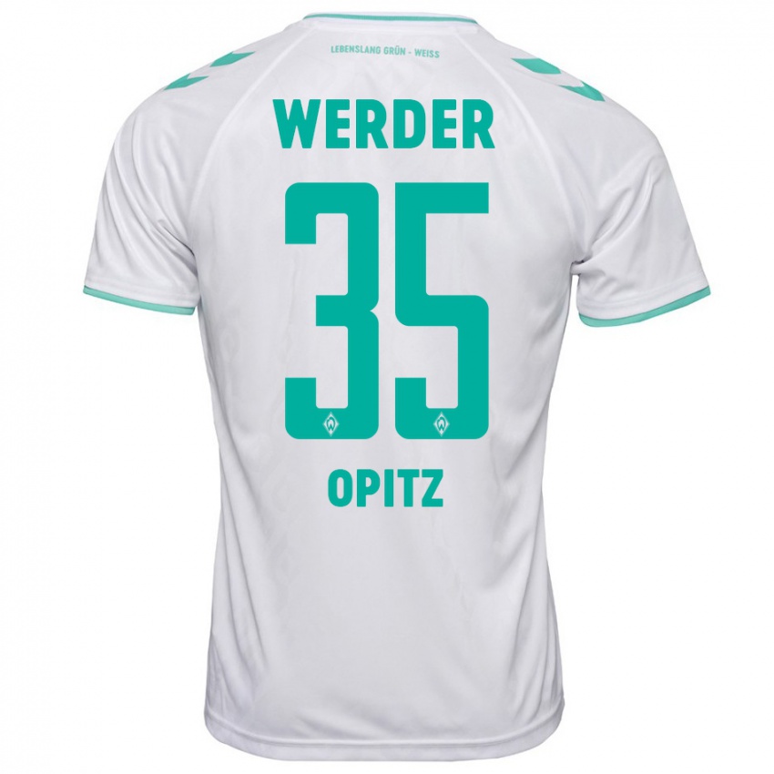 Herren Leon Opitz #35 Weiß Auswärtstrikot Trikot 2023/24 T-Shirt Österreich