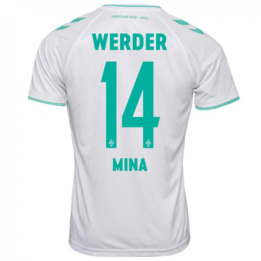 Herren Johan Mina #14 Weiß Auswärtstrikot Trikot 2023/24 T-Shirt Österreich