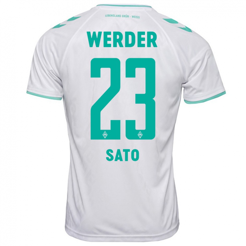 Herren Kein Sato #23 Weiß Auswärtstrikot Trikot 2023/24 T-Shirt Österreich