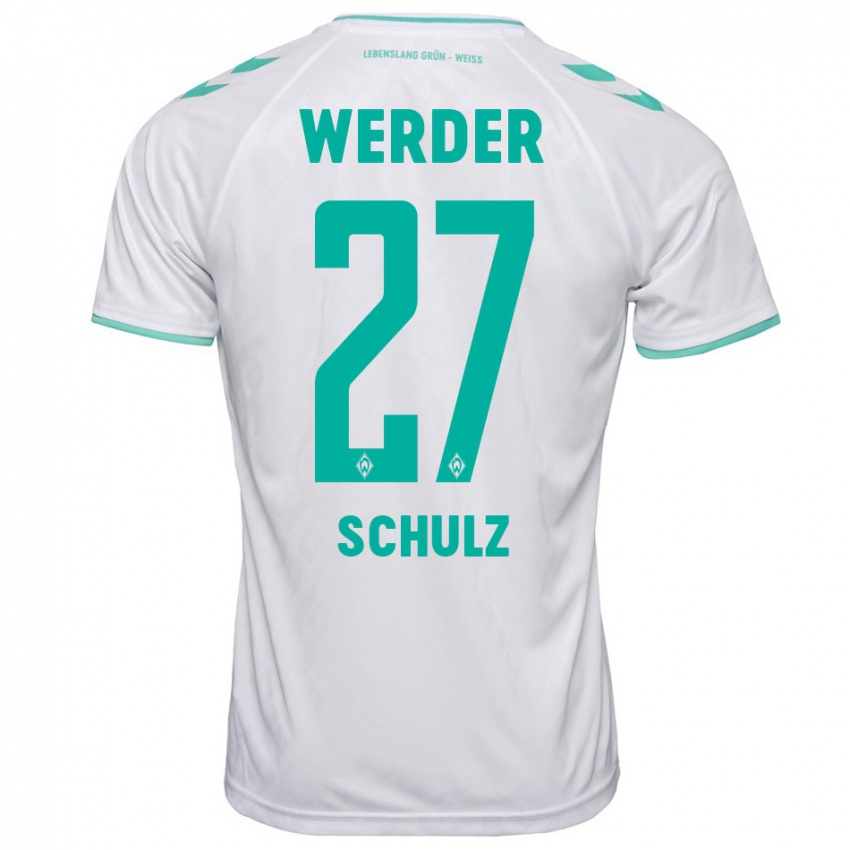 Herren Ole Schulz #27 Weiß Auswärtstrikot Trikot 2023/24 T-Shirt Österreich