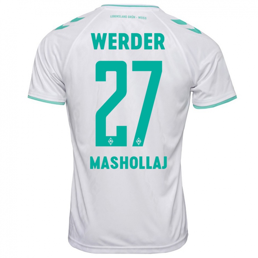 Herren Benjamin Mashollaj #27 Weiß Auswärtstrikot Trikot 2023/24 T-Shirt Österreich