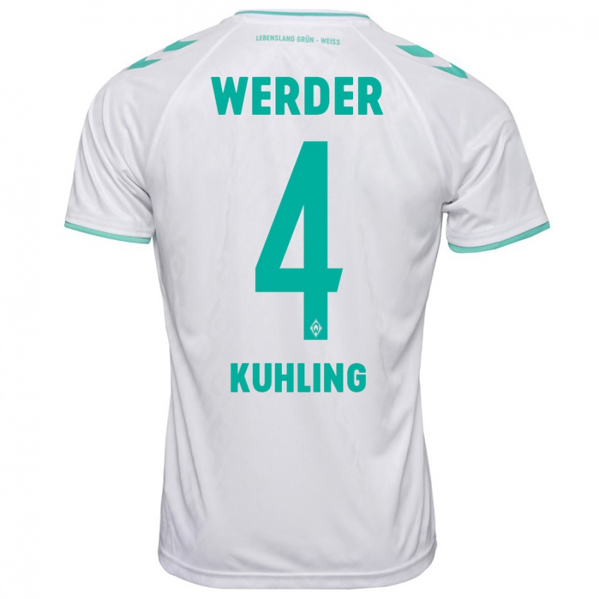 Herren Ole Kühling #4 Weiß Auswärtstrikot Trikot 2023/24 T-Shirt Österreich