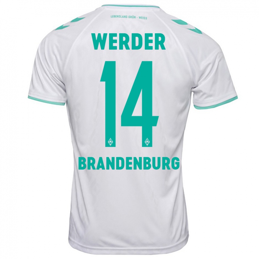 Herren Michaela Brandenburg #14 Weiß Auswärtstrikot Trikot 2023/24 T-Shirt Österreich