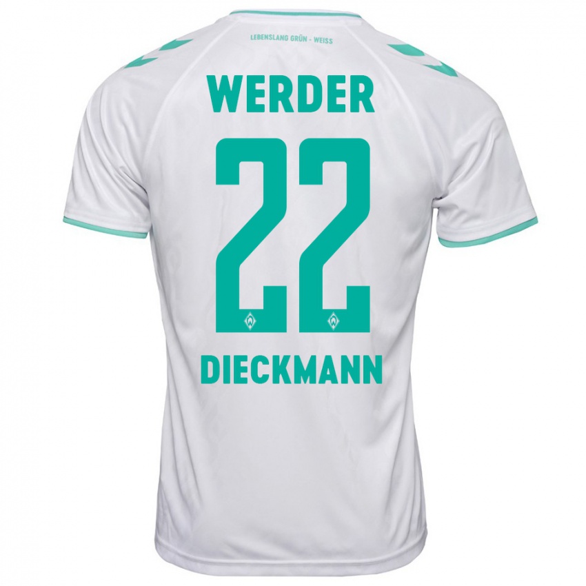 Herren Rieke Dieckmann #22 Weiß Auswärtstrikot Trikot 2023/24 T-Shirt Österreich