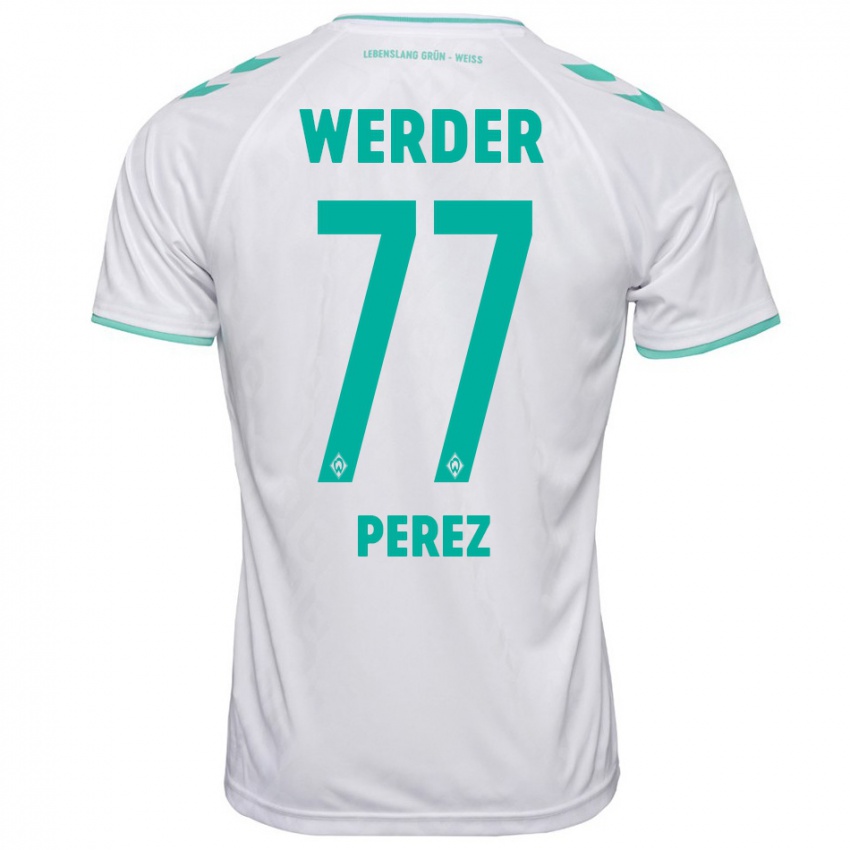 Herren Catalina Pérez Jaramillo #77 Weiß Auswärtstrikot Trikot 2023/24 T-Shirt Österreich