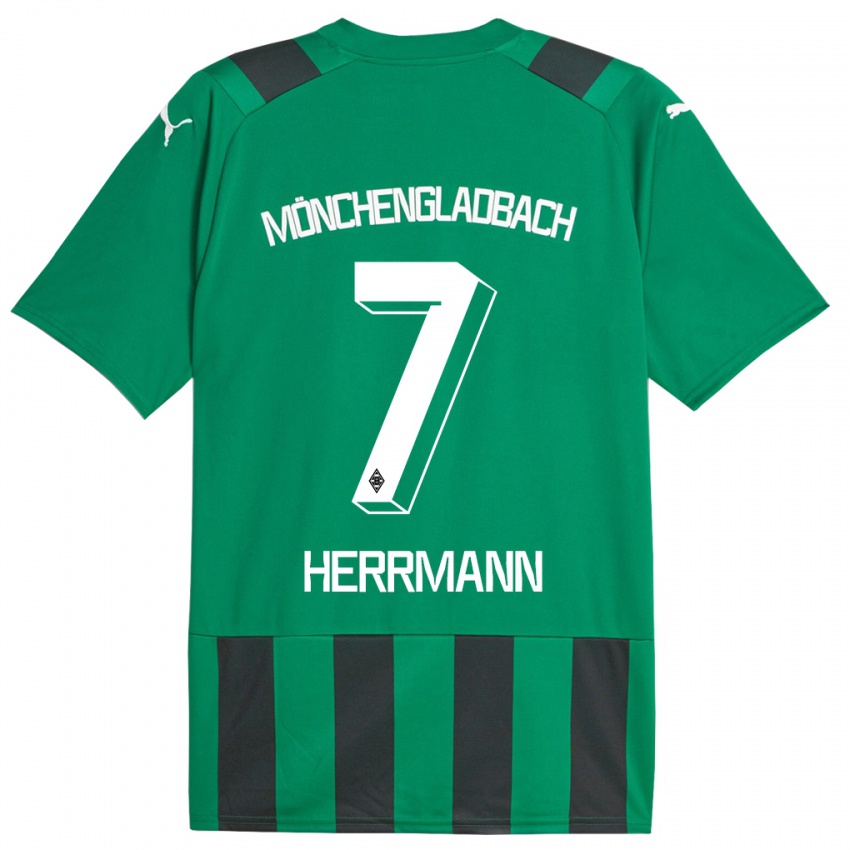 Herren Patrick Herrmann #7 Schwarz Grün Auswärtstrikot Trikot 2023/24 T-Shirt Österreich