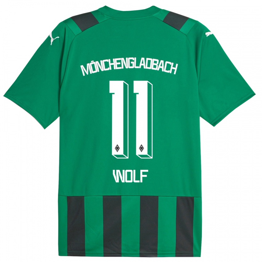 Herren Hannes Wolf #11 Schwarz Grün Auswärtstrikot Trikot 2023/24 T-Shirt Österreich