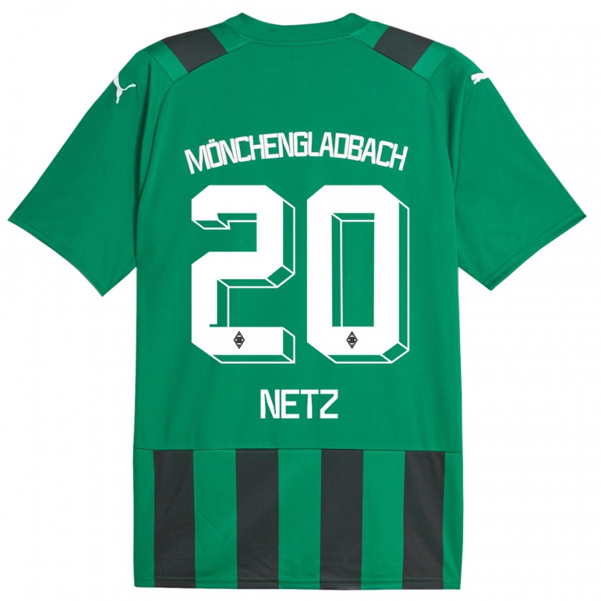 Herren Luca Netz #20 Schwarz Grün Auswärtstrikot Trikot 2023/24 T-Shirt Österreich