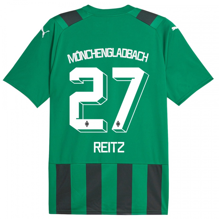 Herren Rocco Reitz #27 Schwarz Grün Auswärtstrikot Trikot 2023/24 T-Shirt Österreich
