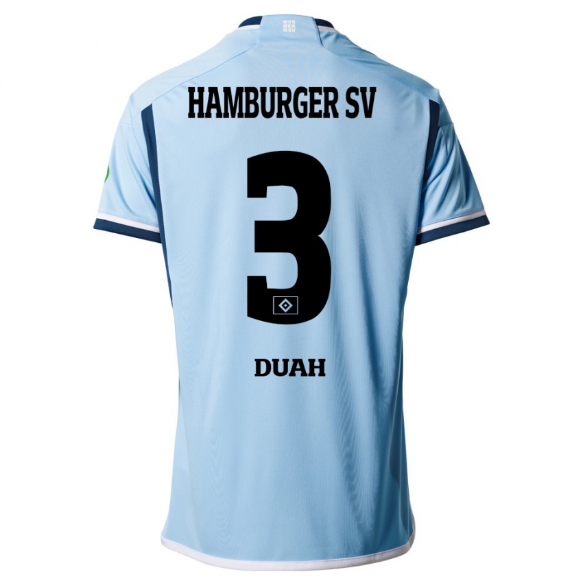 Herren Dennis Duah #3 Blau Auswärtstrikot Trikot 2023/24 T-Shirt Österreich