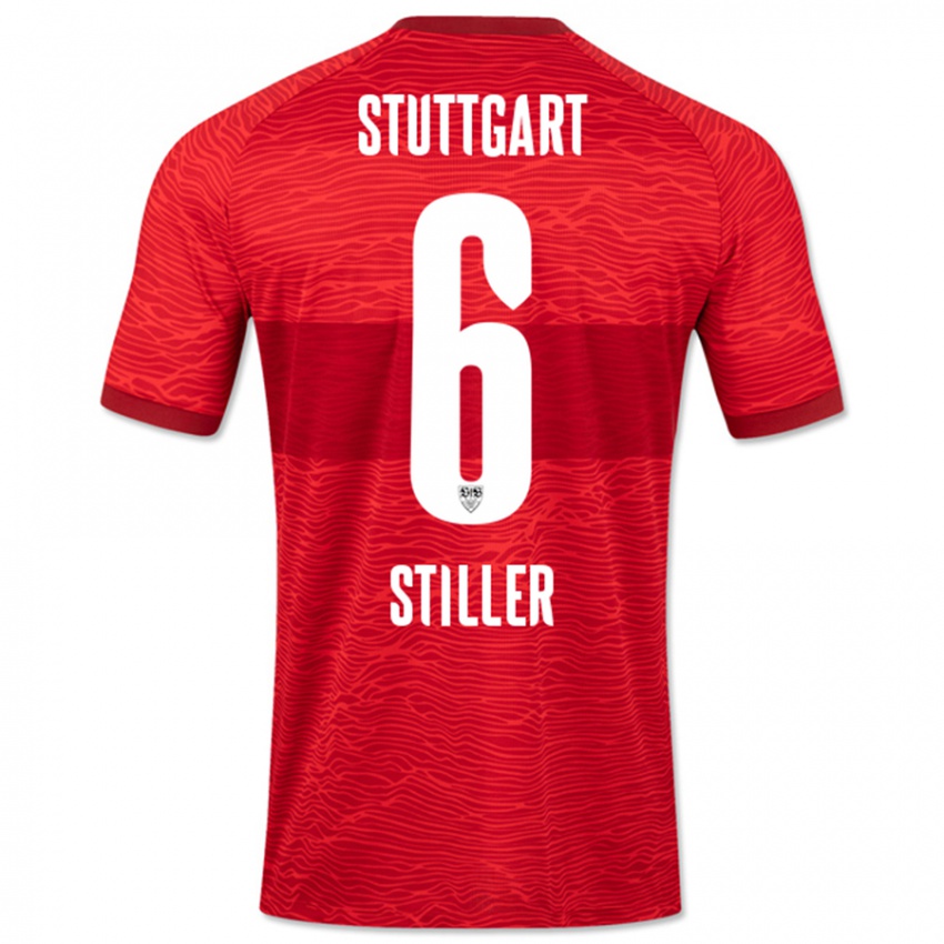 Herren Angelo Stiller #6 Rot Auswärtstrikot Trikot 2023/24 T-Shirt Österreich