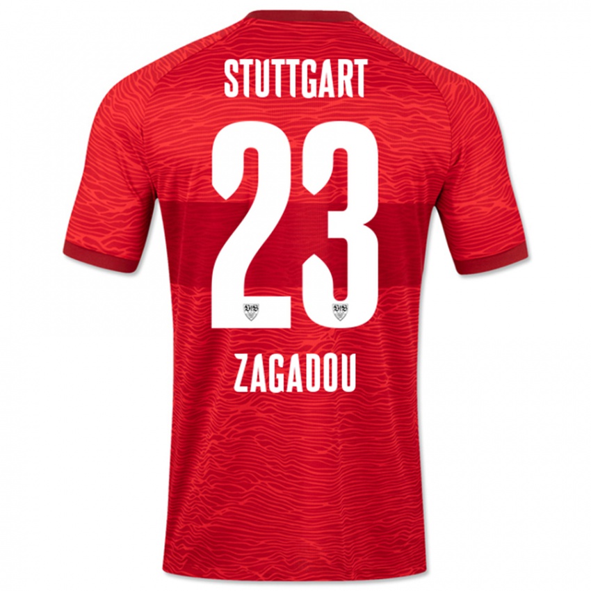Herren Dan-Axel Zagadou #23 Rot Auswärtstrikot Trikot 2023/24 T-Shirt Österreich
