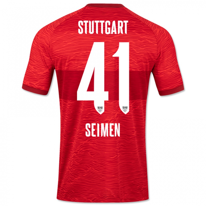 Herren Dennis Seimen #41 Rot Auswärtstrikot Trikot 2023/24 T-Shirt Österreich