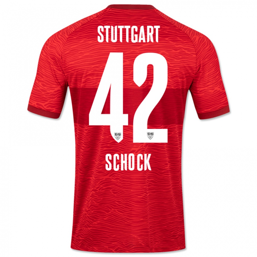 Herren Florian Schock #42 Rot Auswärtstrikot Trikot 2023/24 T-Shirt Österreich