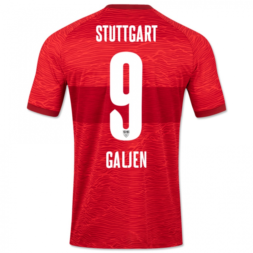 Herren Dejan Galjen #9 Rot Auswärtstrikot Trikot 2023/24 T-Shirt Österreich