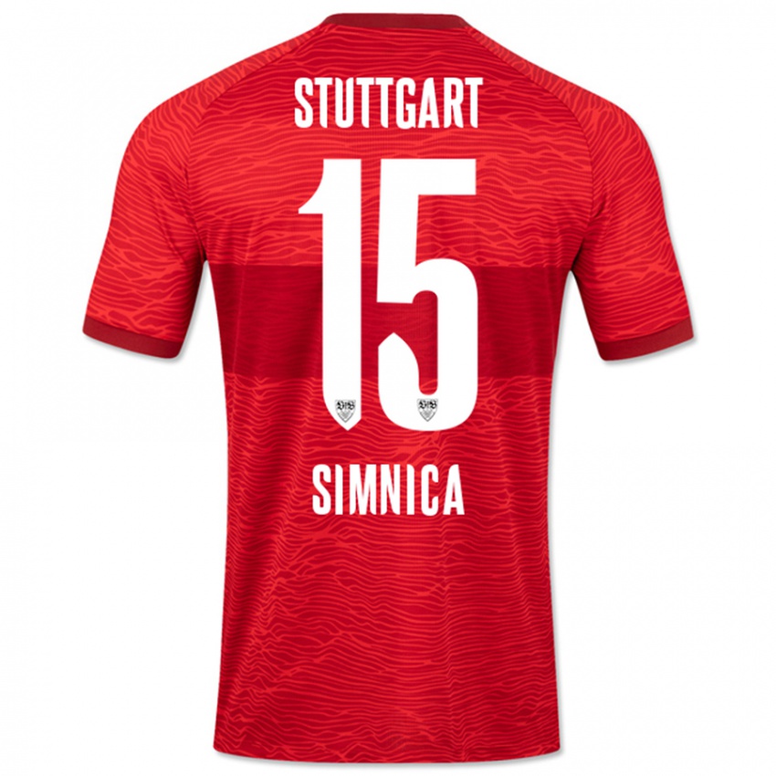 Herren Luan Simnica #15 Rot Auswärtstrikot Trikot 2023/24 T-Shirt Österreich