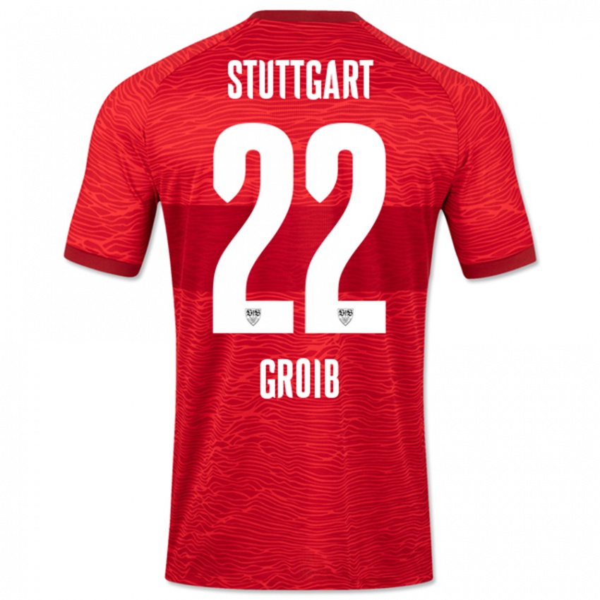 Herren Alexander Groiß #22 Rot Auswärtstrikot Trikot 2023/24 T-Shirt Österreich