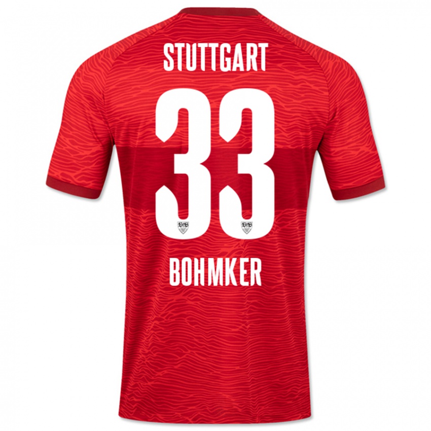 Herren Finn Böhmker #33 Rot Auswärtstrikot Trikot 2023/24 T-Shirt Österreich