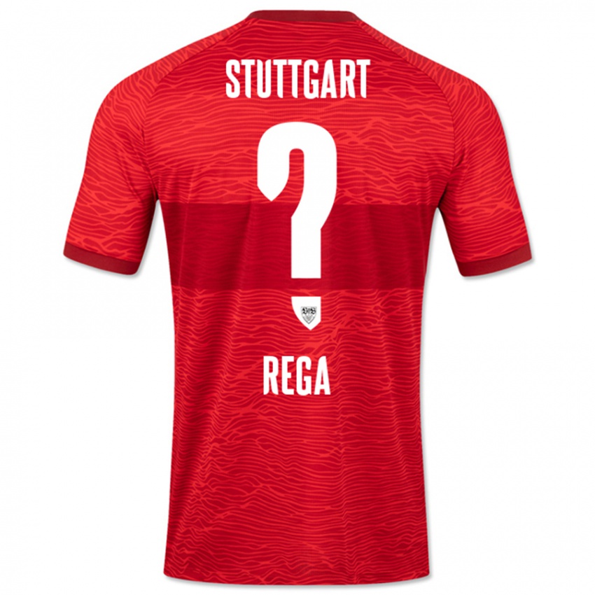 Herren Luca Rega #0 Rot Auswärtstrikot Trikot 2023/24 T-Shirt Österreich