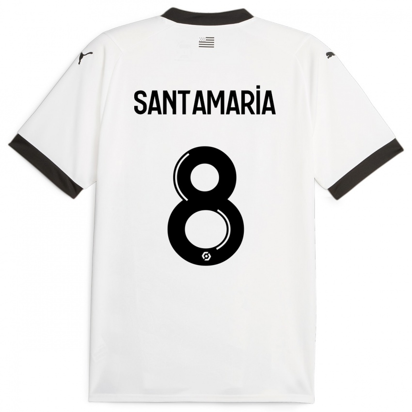 Herren Baptiste Santamaria #8 Weiß Auswärtstrikot Trikot 2023/24 T-Shirt Österreich