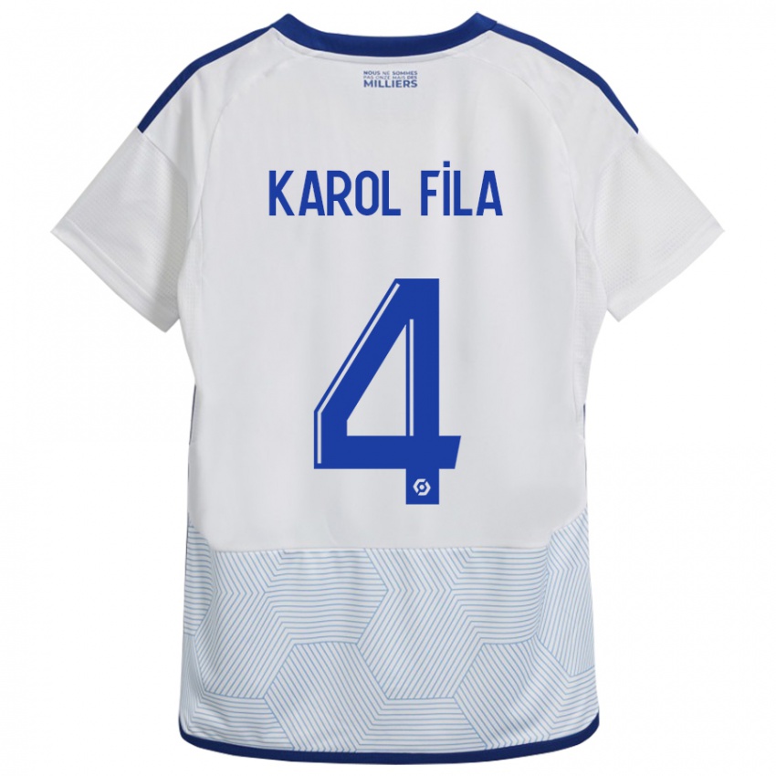 Herren Karol Fila #4 Weiß Auswärtstrikot Trikot 2023/24 T-Shirt Österreich