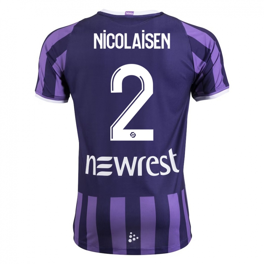 Herren Rasmus Nicolaisen #2 Lila Auswärtstrikot Trikot 2023/24 T-Shirt Österreich