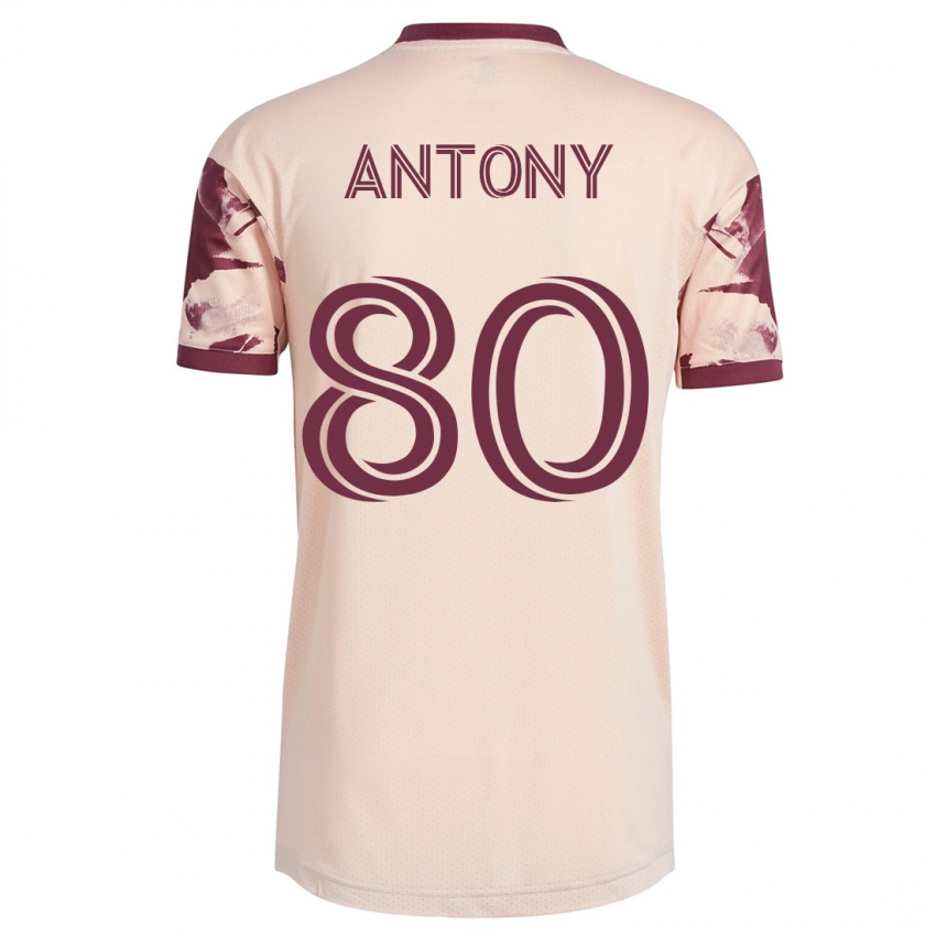 Herren Antony #80 Cremefarben Auswärtstrikot Trikot 2023/24 T-Shirt Österreich