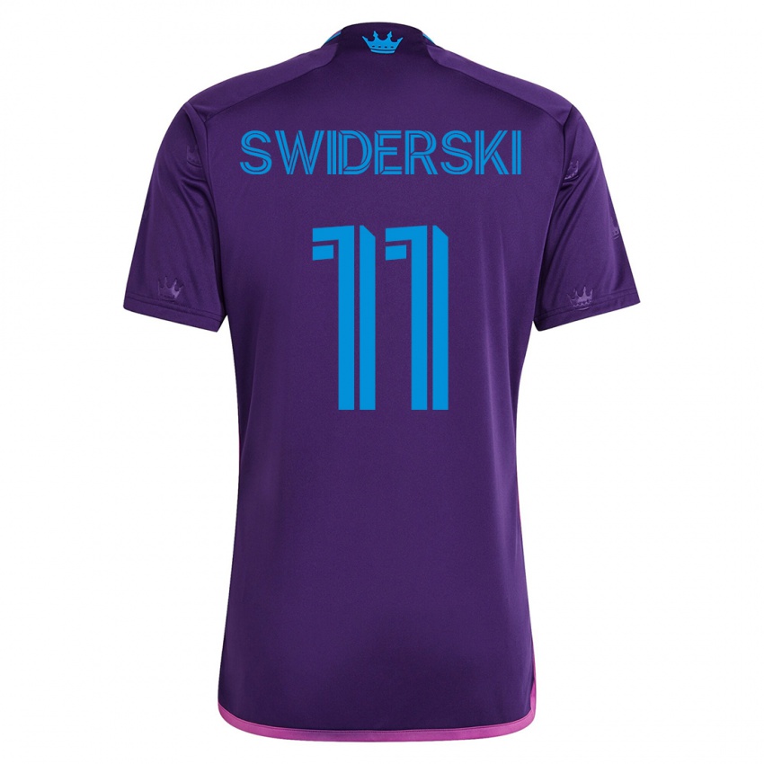 Herren Karol Swiderski #11 Violett Auswärtstrikot Trikot 2023/24 T-Shirt Österreich