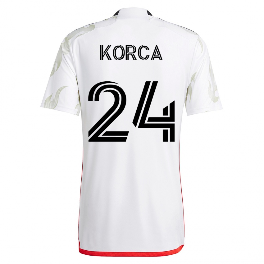 Herren Amet Korca #24 Weiß Auswärtstrikot Trikot 2023/24 T-Shirt Österreich