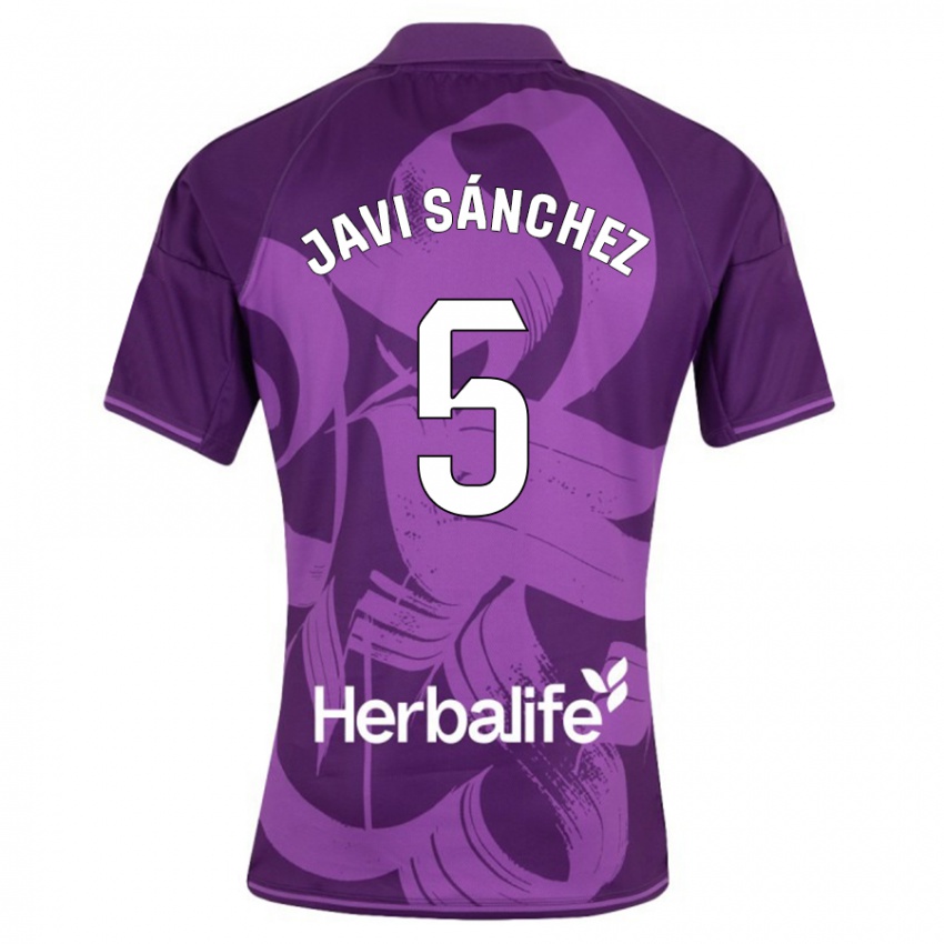 Herren Javi Sánchez #5 Violett Auswärtstrikot Trikot 2023/24 T-Shirt Österreich