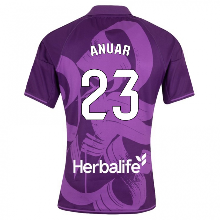 Herren Anuar #23 Violett Auswärtstrikot Trikot 2023/24 T-Shirt Österreich