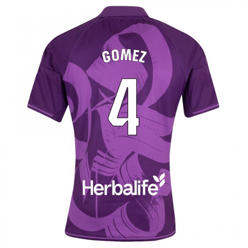 Herren Adrián Gómez #4 Violett Auswärtstrikot Trikot 2023/24 T-Shirt Österreich